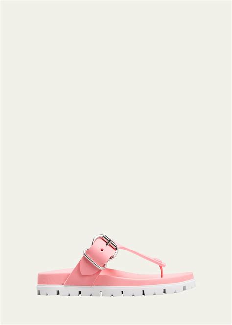 Prada Fussbet Buckle Thong Sandals .